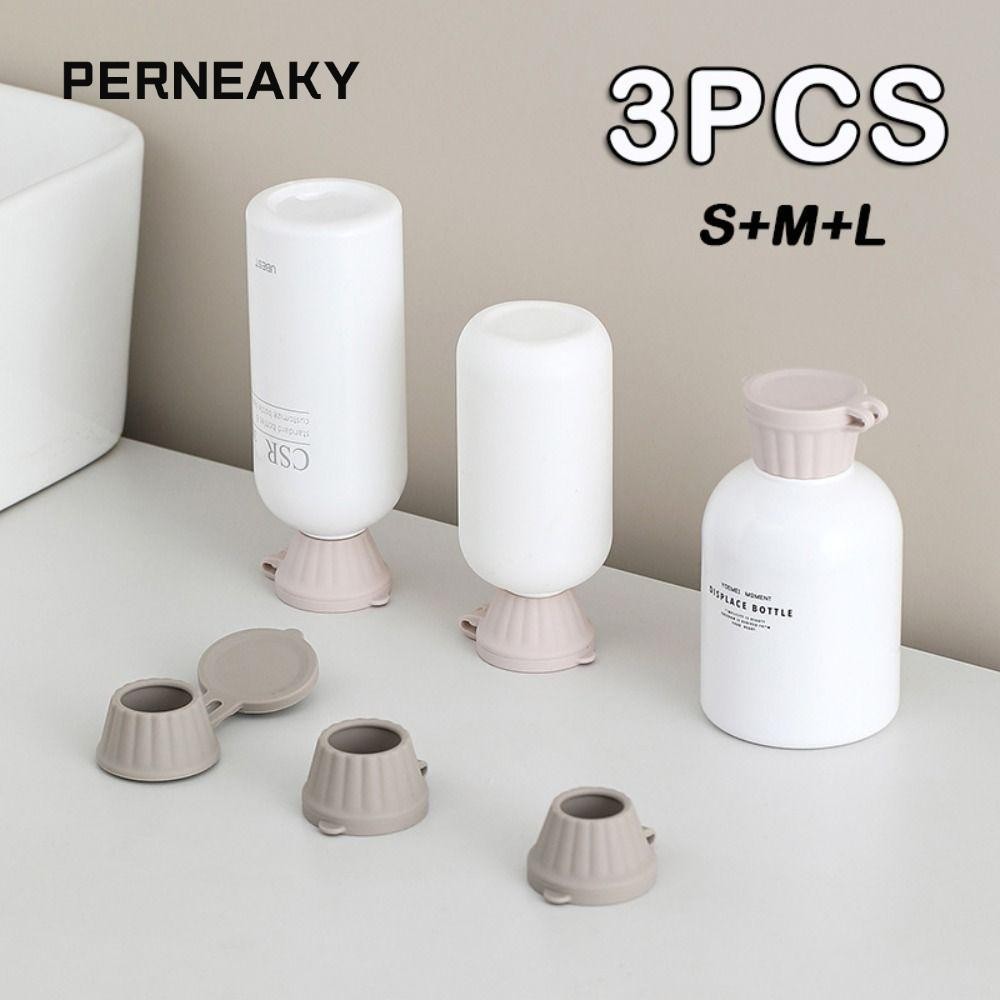 PERNEAKY 3 ชิ้น Inverted Bottle Caps, 3 ขนาด Flipping แชมพูขวด, ซิลิโคน ...