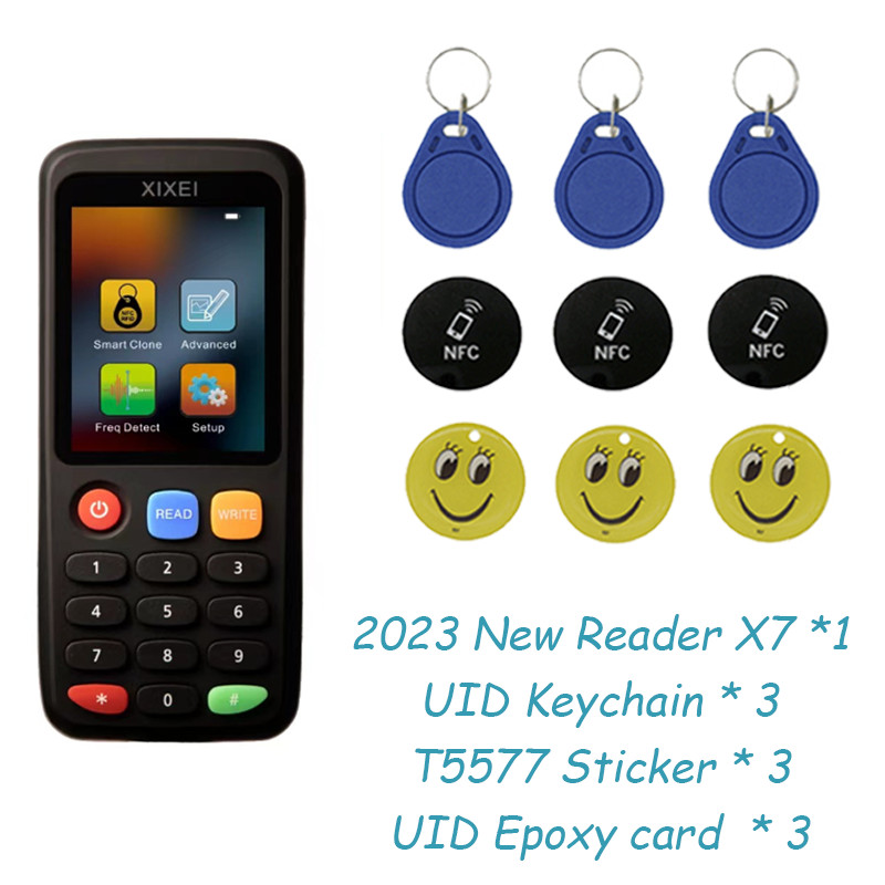 X7 RFID Smart Chip Reader IC ID Token Clone Copier 125Khz Badge Writer ...
