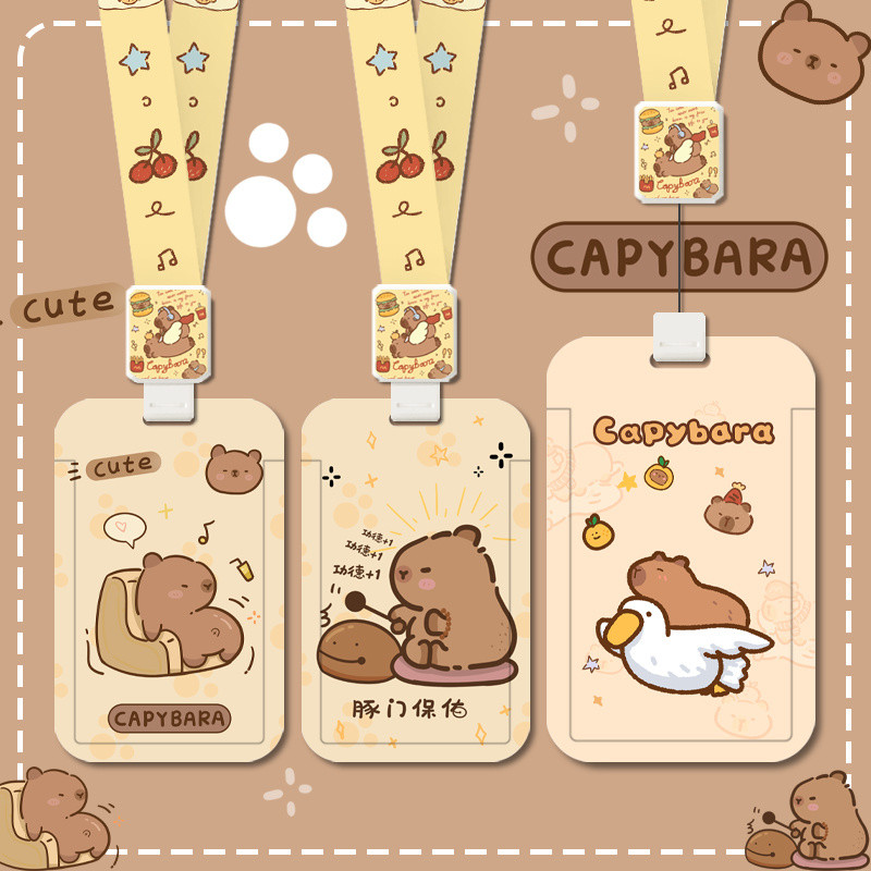 Capipala เชือกพับเก็บได้การ์ตูนน่ารักนักเรียนวิทยาเขตชุดบัตรบัตรอาหาร ...
