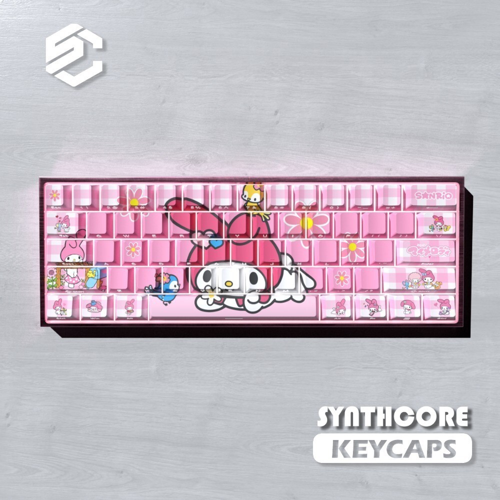 My Melody Keycap Cherry Profile 74 คีย์ PBT Letter Sidedprint LED ...