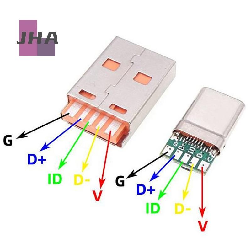[JHA] Fast Charge Type-C USB 65W 5A ขั้วต่อชายเชื่อมด้วย PCB 5Pin ...