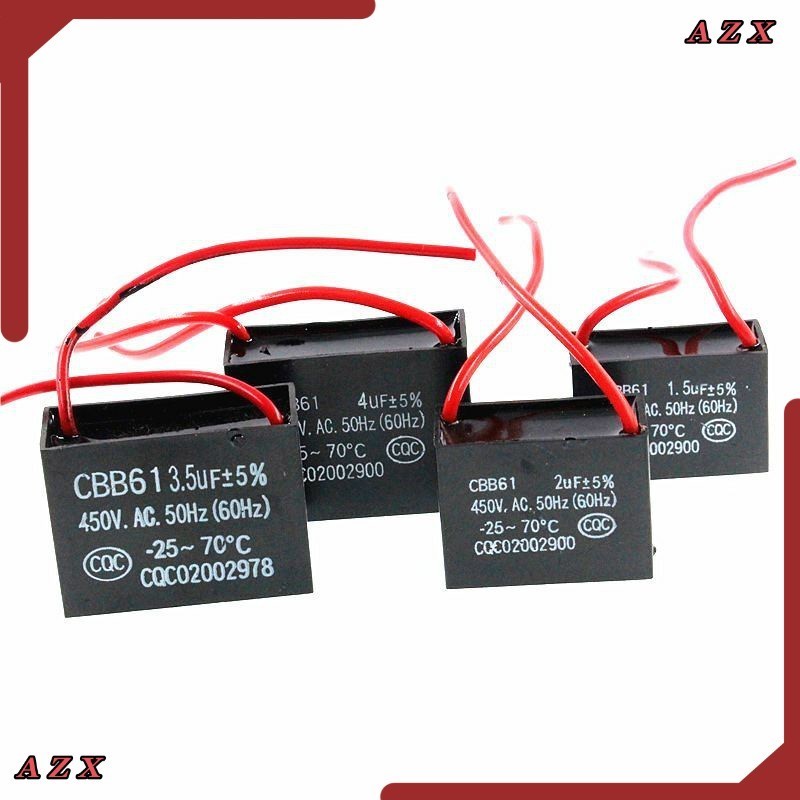 CBB61 250V Motor Run Capacitor For Fans – 1.5 To 45 UF, 2-Pin, Flush Mount 12 thumbnail image
