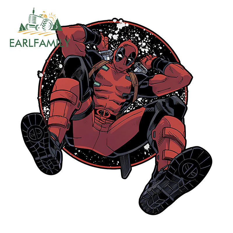 Earlfamily 13 ซม.x 12.6 ซม.ญี่ปุ่น Deadpool ตลกรถสติกเกอร์กระจก ...