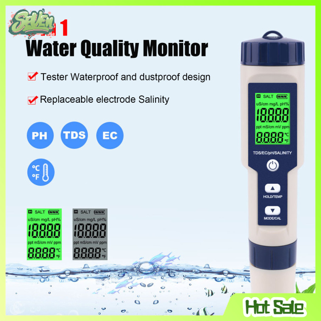 Ez-9909 5 In 1 Multi-functional Water Quality Monitor Tester TDS/EC/PH ...