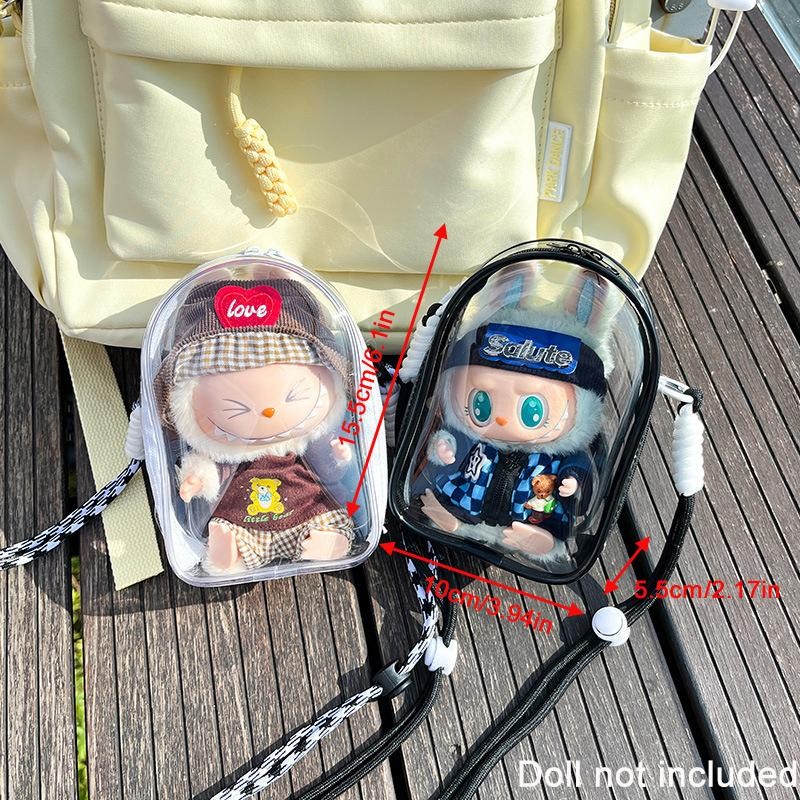 Labubu Protector Case ขนาด 15 ซม. ทำจากผ้าฝ้ายและ PVC กันฝุ่น กันน้ำ ...