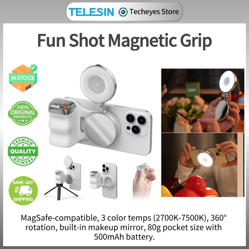 TELESIN Fun Shot Magnetic Shooting Grip: ชัตเตอร์ไร้สายแบบถอดได้, ใช้ ...