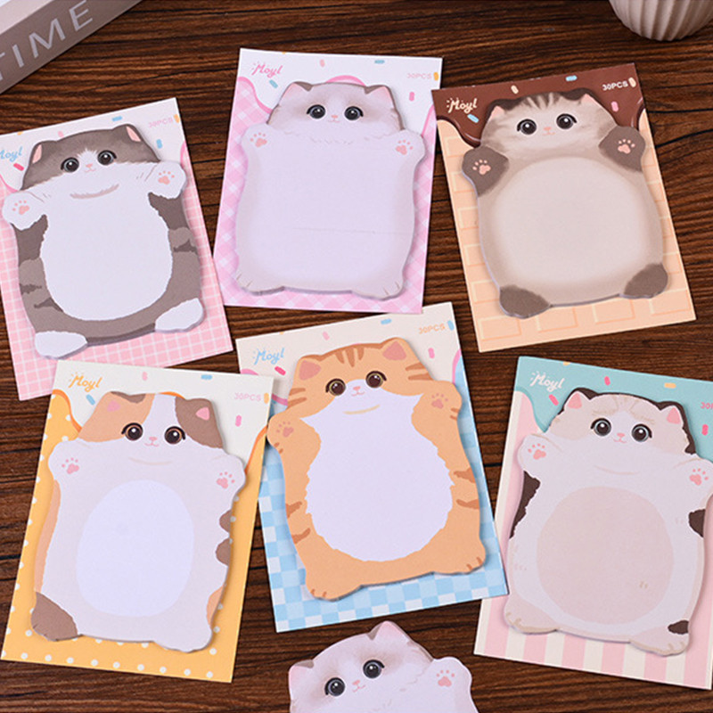 30 แผ่นน่ารัก Babay Cat Series Sticky Notes School Office กระดาษบันทึก ...