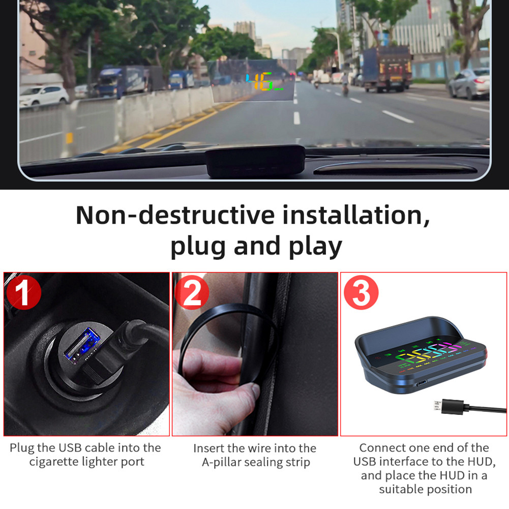 รถ HUD Head Up Display แหล่งจ่ายไฟ USB Digital GPS Speedometer อุปกรณ์ ...