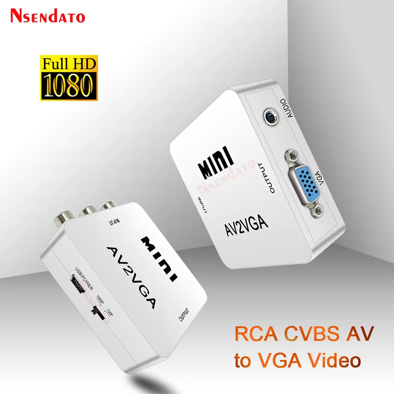 1080P Mini Video Converter RCA AV เป็น VGA Video Converter ตัวแปลงเสียง ...