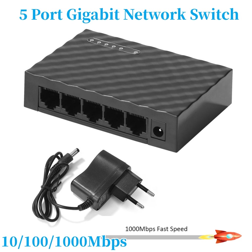 5 พอร์ต 1000Mbps Gigabit Network Switch Ethernet Smart Switcher ...