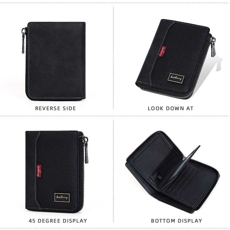 Baellerry RFID Simple Short Men Zipper Wallets Luxury Brand Card Holder ...