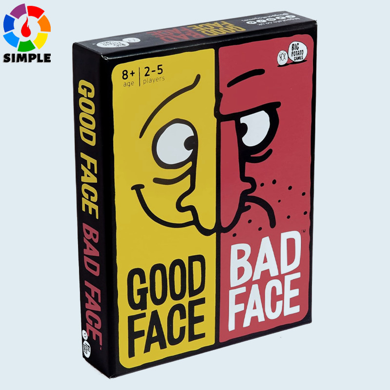 Jeu de Cartes « Good Face Bad Face » – Jeu de Société Hilare pour Famille et Amis – Format Voyage pour Soirées de Printemps – Idéal Cadeau de Pâques 2026