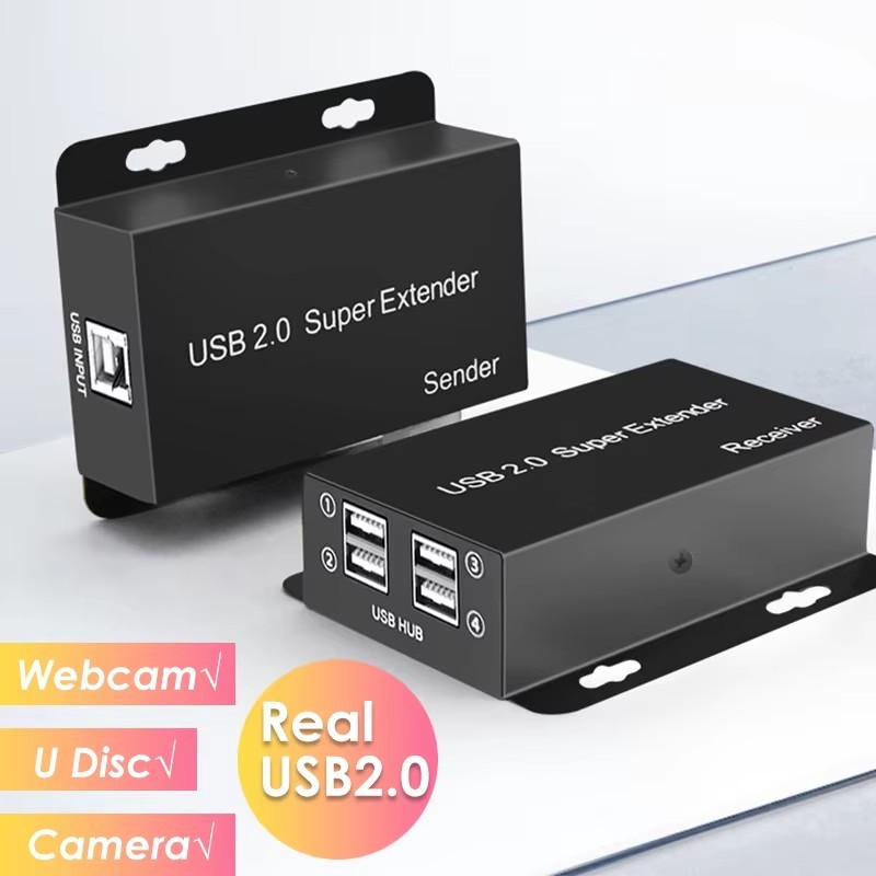 จริง USB 2.0 Super Extender 50M Prolong Over CAT6 สาย 4 พอร์ต USB HUB ...