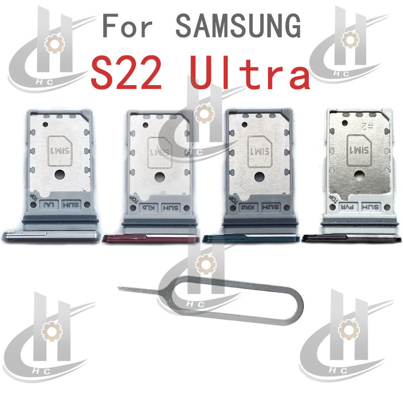 สําหรับ Samsung Galaxy S22 Ultra Sim ถาดการ์ดผู้ถือการ์ด Reader SD Slot ...