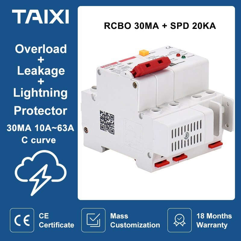 SPD Residual Current Circuit Breaker With Surge Protector RCD RCBO RCCB ...