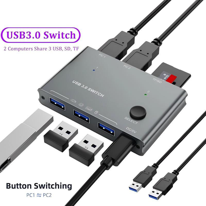 USB 3.0 Switch KVM Switches USB Switcher ADAPTER 2 INPUT 3 output 2 ...