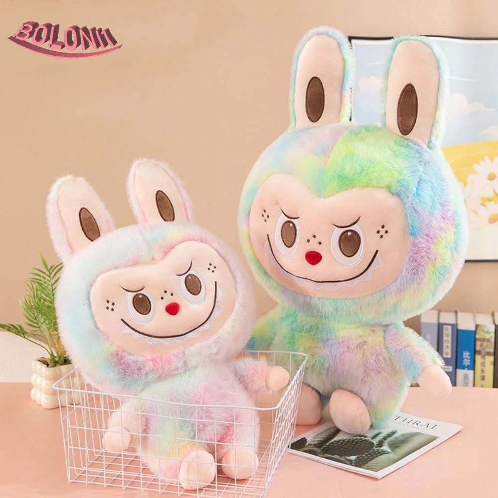 Bo Labubu Time Plush Toy, Rainbow Color Big Eye Labubu Plush ตุ๊กตา ...