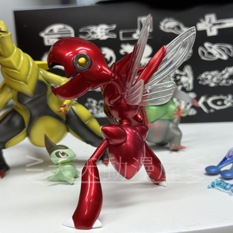 Pokémon Model Illustrated Book Series คีมยักษ์ Mantis Red Green Glitter ...