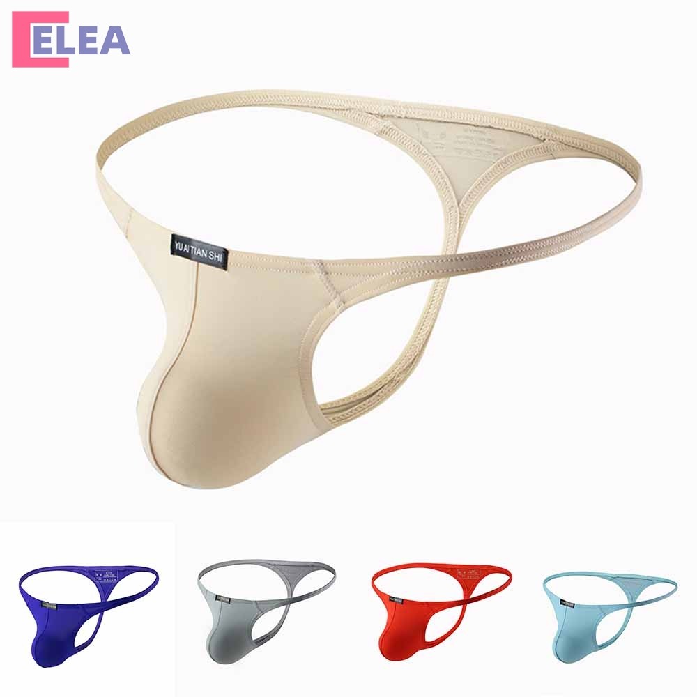  ELEA Men Sexy Bulge Pouch T back G string Thong Low Waist Suspender 
