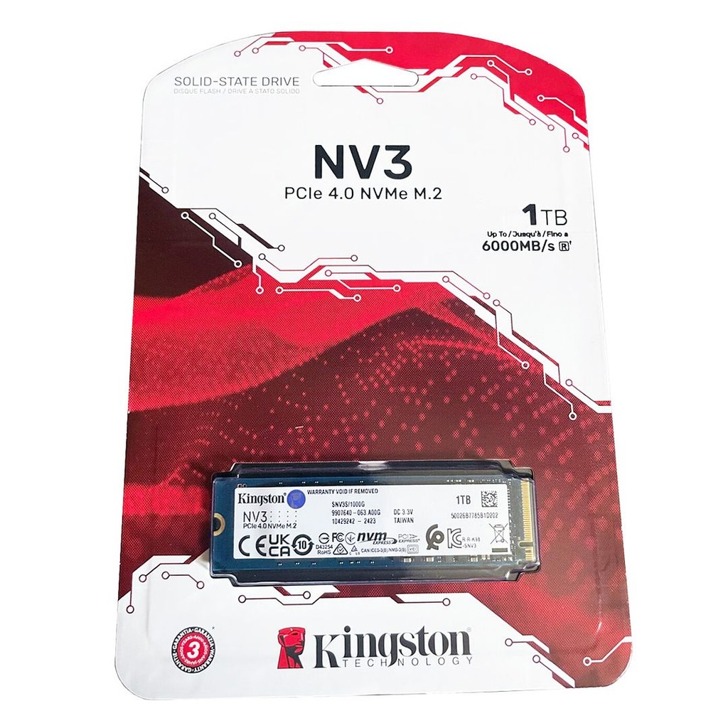 Kingston NV3 1TB PCIe 4.0 NVMe M.2 2280 SSD (SNV3S/1000G Kingston NV3 1TB PCIe 4.0 NVMe M.2 2280 SSD (SNV3S/1000G