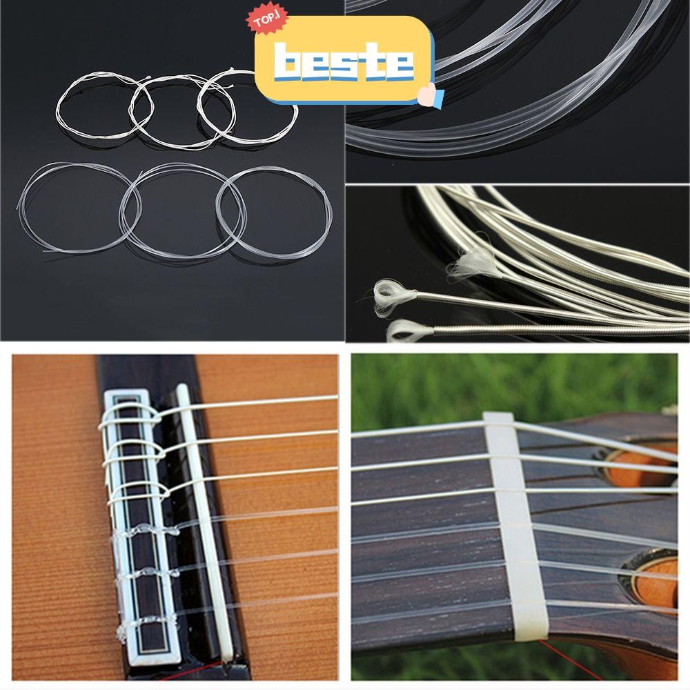 BESTE 6PCS ไนลอนกีตาร์ Strings เปลี่ยนเพลงแผลโลหะ | Shopee Thailand