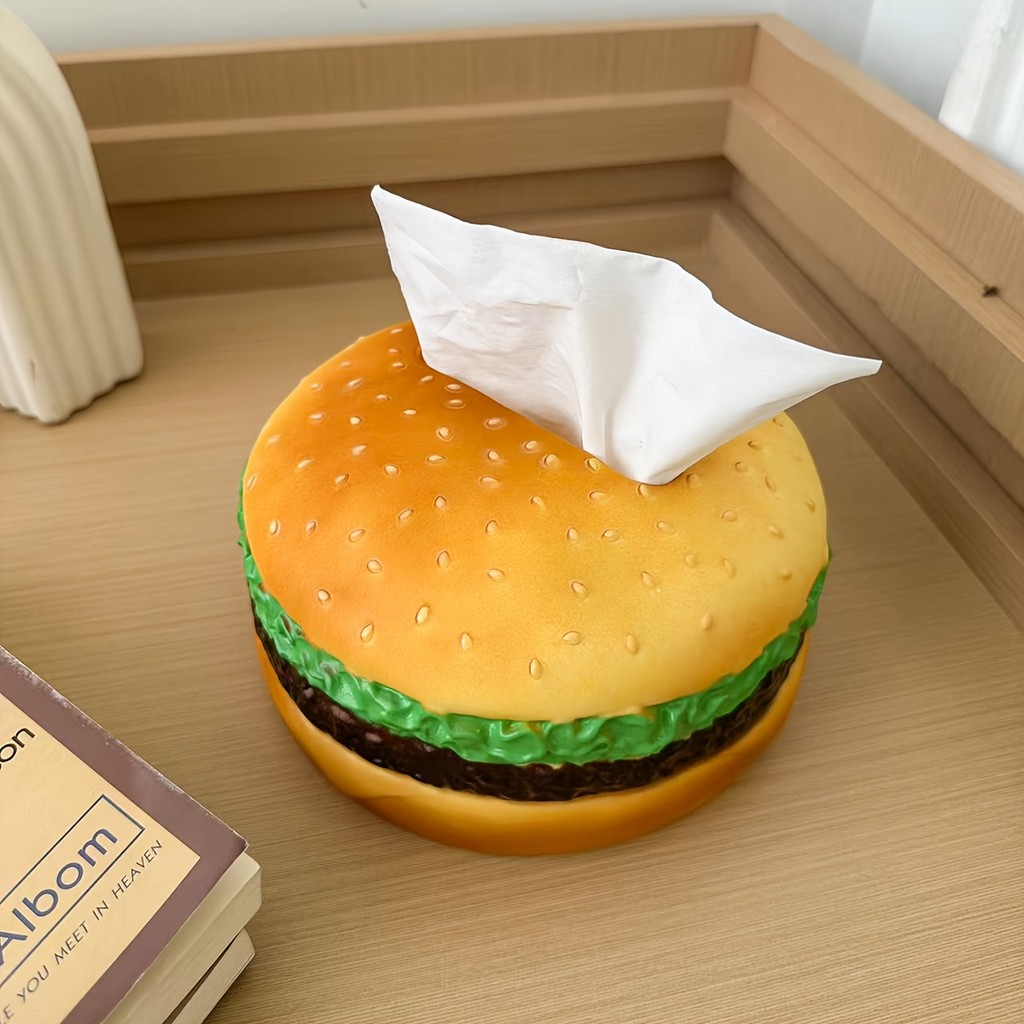 Creative Burger Shape ที่ใส่ทิชชู่รอบพลาสติก Novelty แฮมเบอร์เกอร์ ...