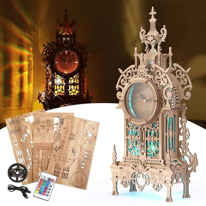 《JAPAN》★LED 3D Puzzle Clock Tower Kit with Lighting and Instruction ...