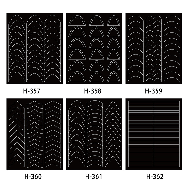[PE] French Nails Strip Nail Forms Fringe Tip Guides สติกเกอร์ Diy Wavy