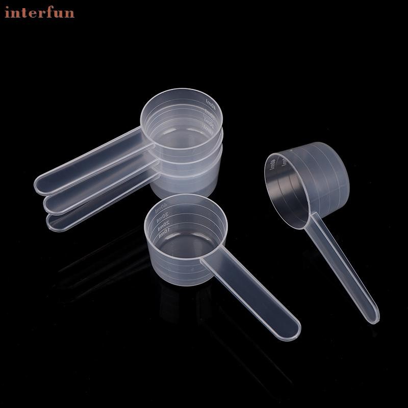 Hanpro> 10ชิ้น40ML 20กรัมด้านล่างแบนจบการศึกษาช้อนตวงที่มีขนาดพลาสติกใส ...