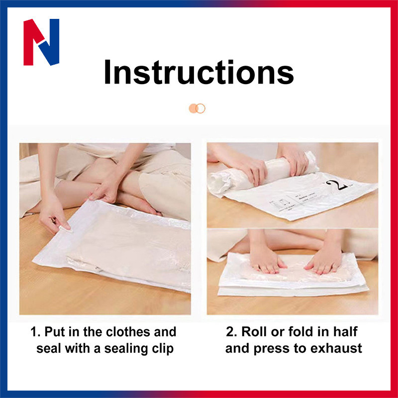 [NOVII] 2 ชิ้น Air-free Hand-Rolled Vacuum Compression Bag Suitcase ...