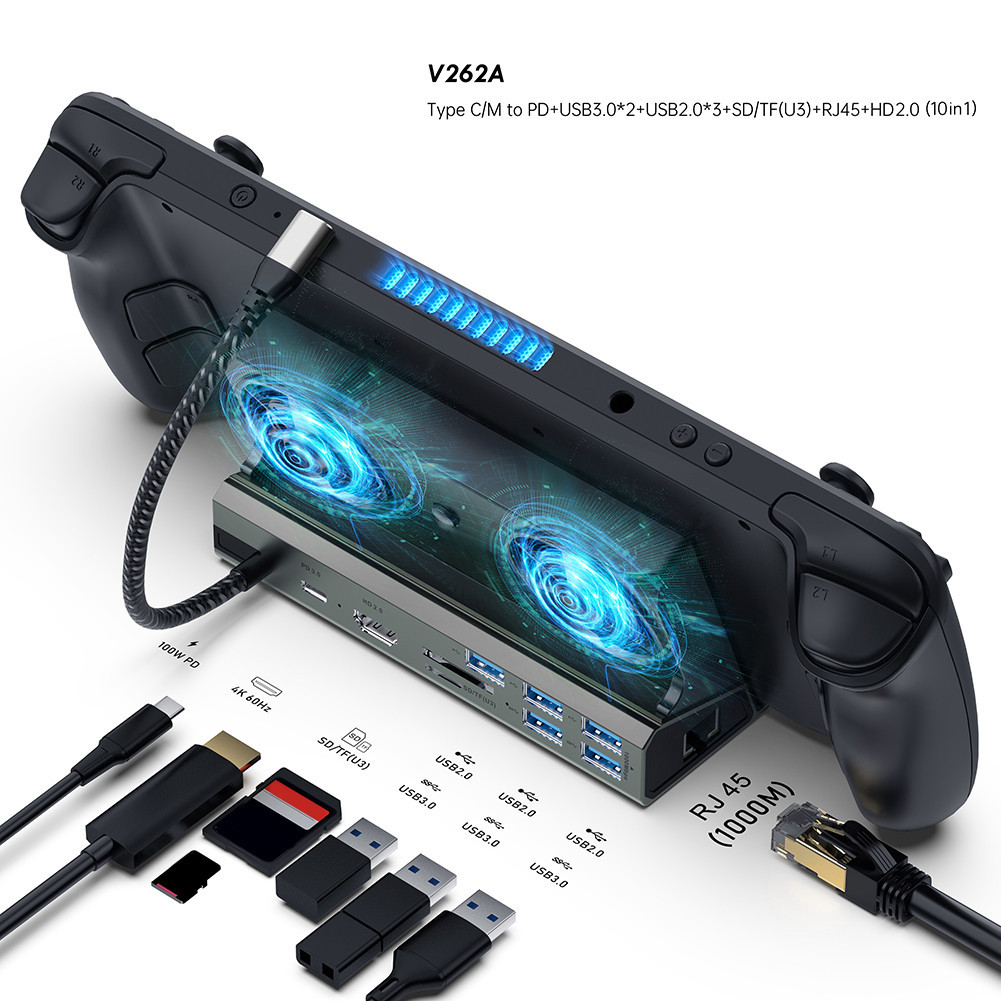 Dock Console Hub 4K 60Hz Dock Stand Type C USB 3.0 2.0 PD 100W สําหรับ ...