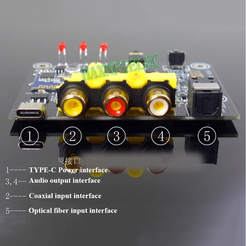ES9038Q2M+QCC3003 Decoder Board Coaxial Optical Fiber Bluetooth input ...