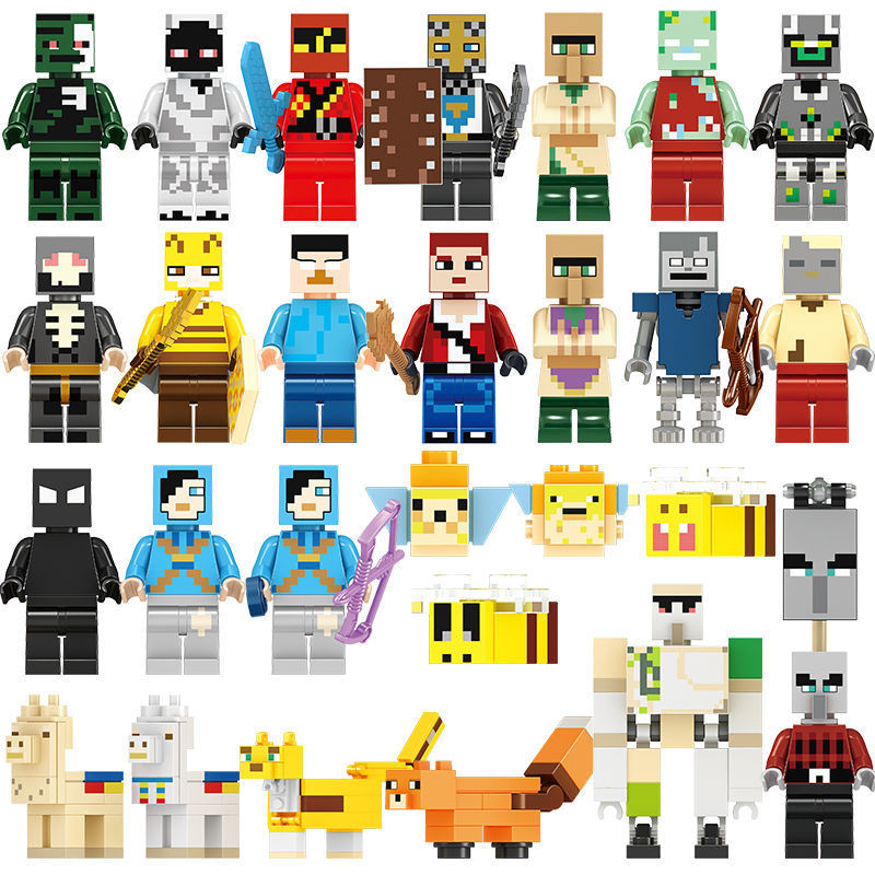 เข้ากันได้กับเลโก้ Minecraft Building Block Minifigure HIM Entity Steve ...