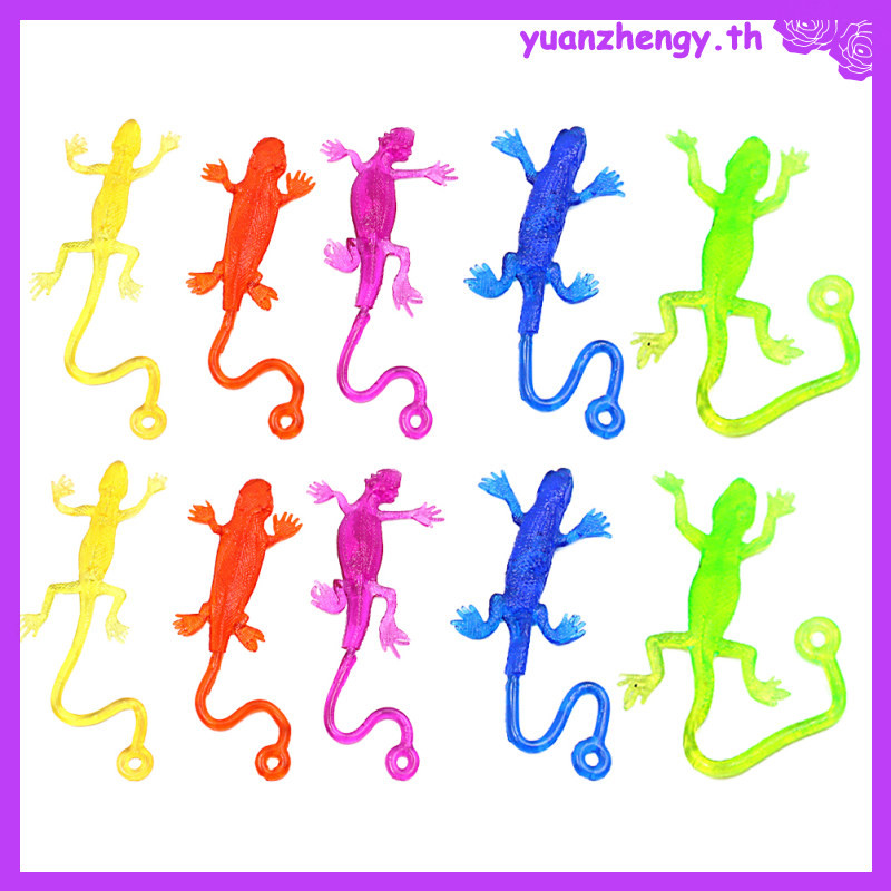 15 ชิ้น Lizard Soft Gummy Fidget ของเล่น Sticky สัตว์เลื้อยคลาน Prank ...