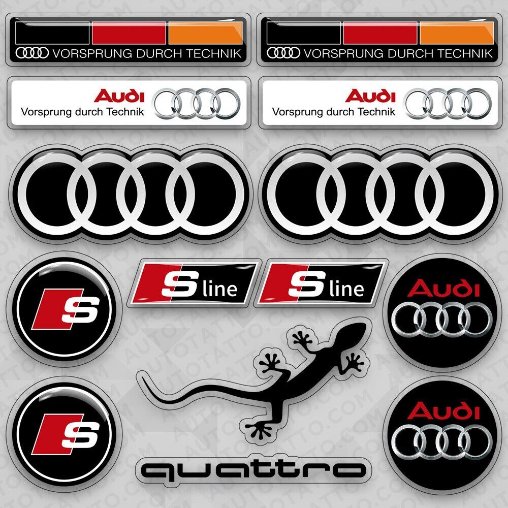 Audi Ring Logo Sport S Line RS Quattro Racing Car Sticker ไวนิล Decal ...