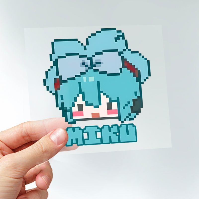 SGLink สติกเกอร์สะท้อนแสง Hatsune Miku พิกเซลสไตล์ miku อะนิเมะรถสอง ...