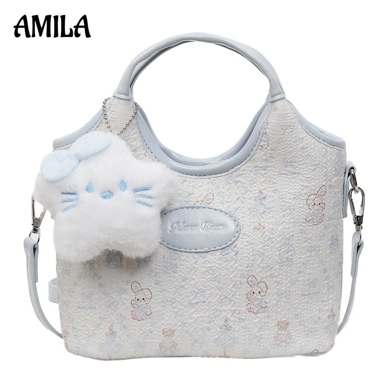 AMILA Sweet Style Hand Holding Bucket Bag เหมาะสำหรับการท่องเที่ยวและใช้งานได้หลากหลายโอกาส