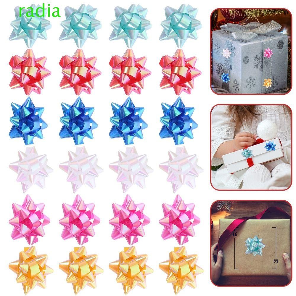 RADIANTZAP 50 ชิ้น Star Gift Knot Ribbon, 1 นิ้ว/2 นิ้ว/3 นิ้วสีสัน ...