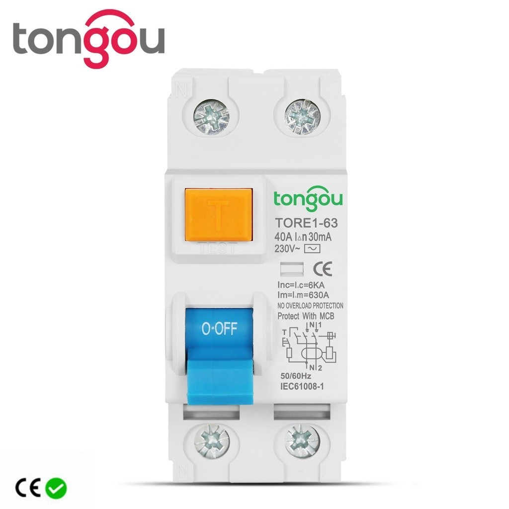2P 16A 63A 10mA 30mA 100mA 6KA RCCB RCD 230V Electromechanic Residual ...