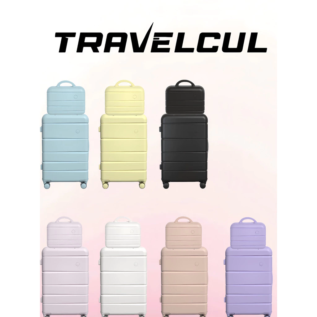 TRAVELCUL 16/20/24/28 กระเป๋าเดินทางสิ่งแวดล้อมน้ําหนักเบา ABS + PC กระเป๋าเดินทางวัสดุกระเป๋าเดินทาง TSA