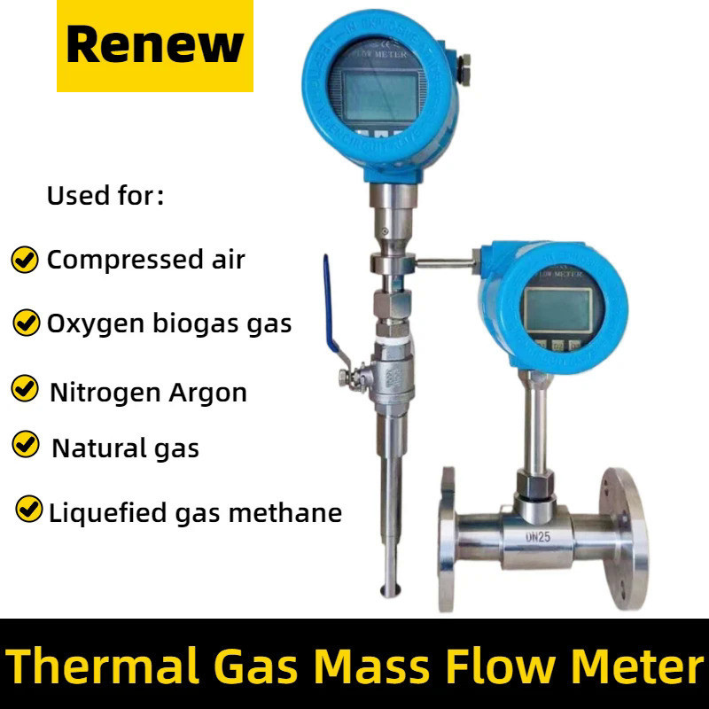 Insertion Thermal Gas Mass Flow Meter Plug-in Rs485 Pipeline Compressed ...