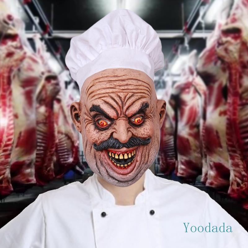 Yoo ที่สมจริง Latex Bearded Chef Butcher ฮาโลวีน Haunted House Ghost ...