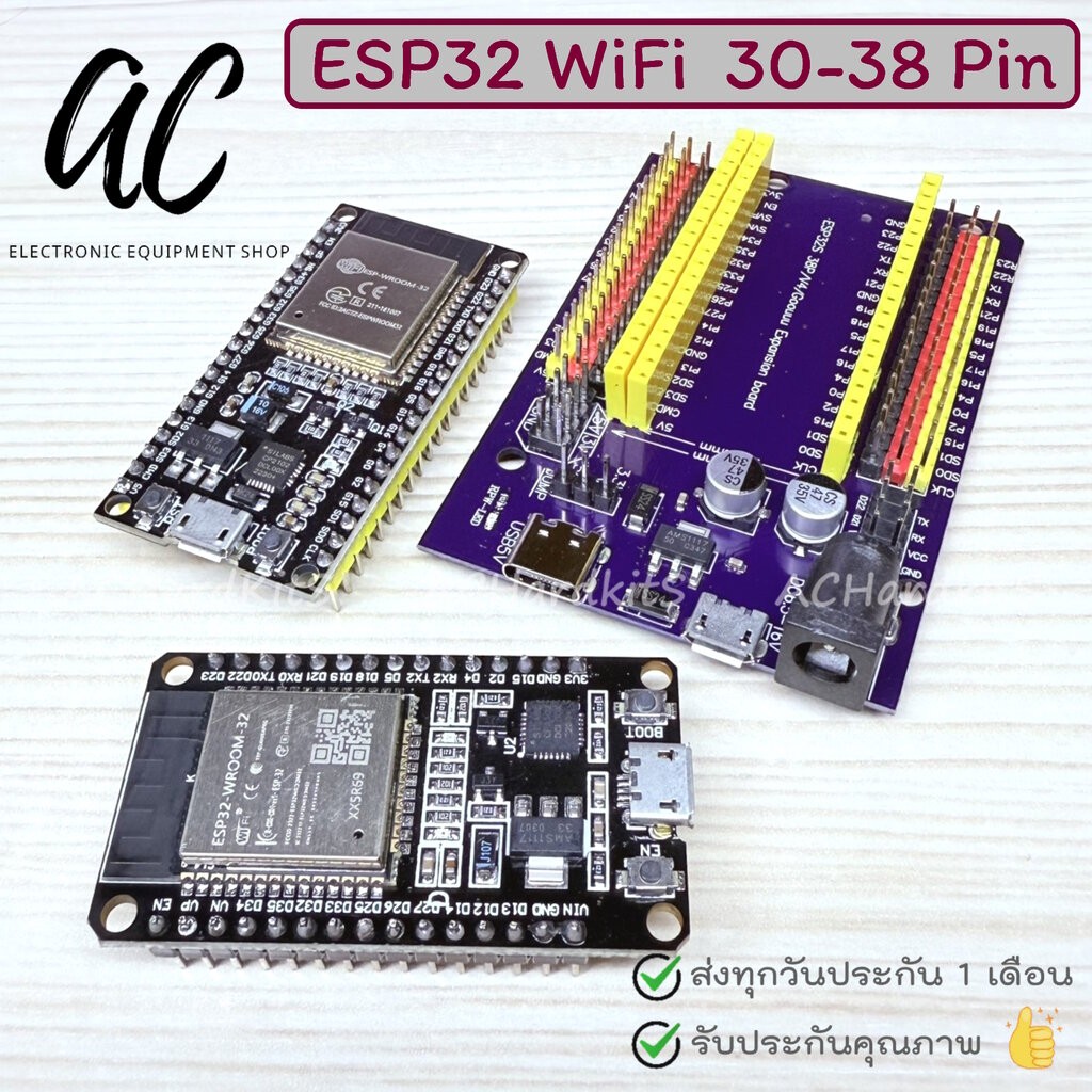 ESP32 WiFi Node32s ESP-32 ESP-32S NodeMCU Bluetooth Dual Cores รุ่น 30 ...