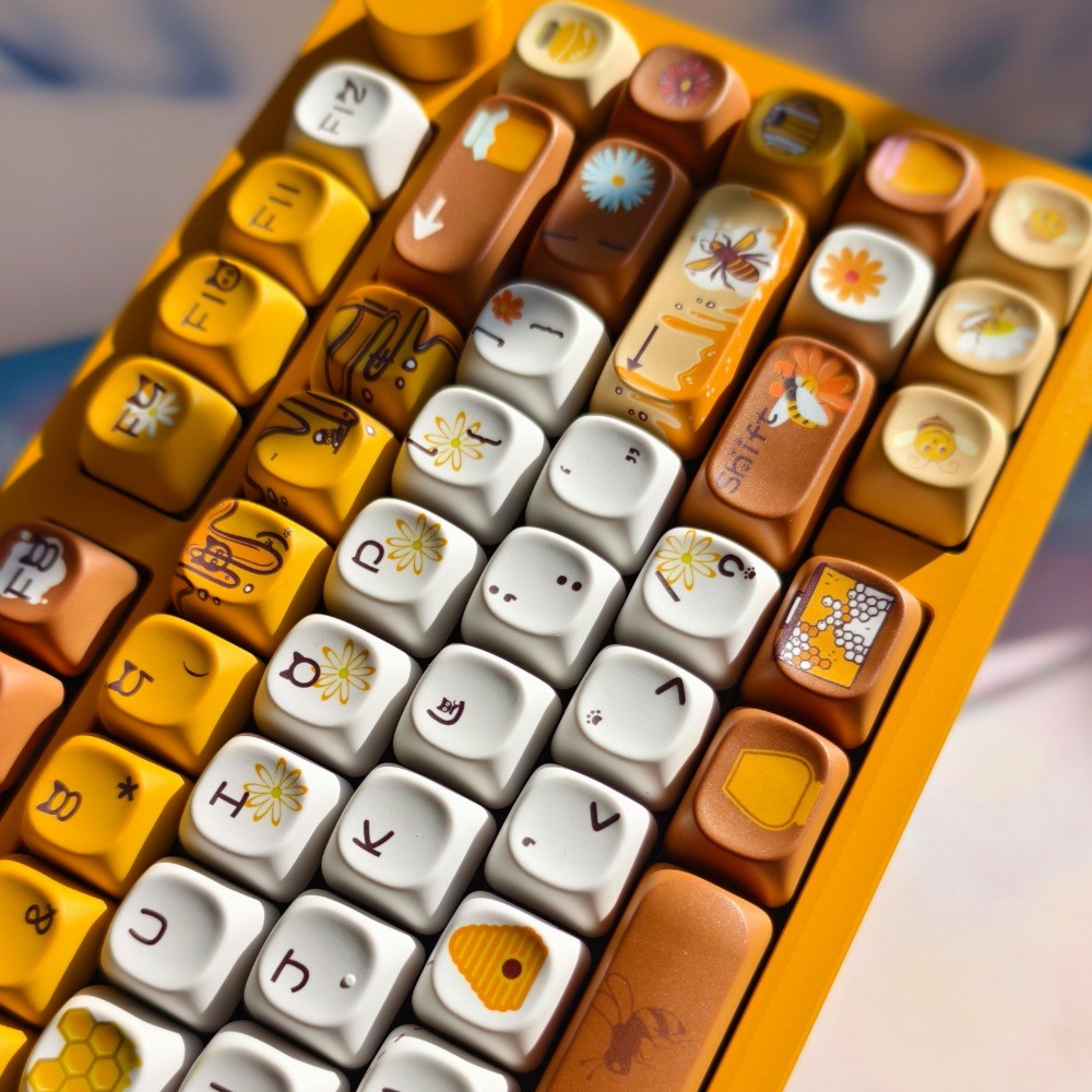 Honey Keycaps 120 คีย์ MOA โปรไฟล์ PBT Dye Sublimation Wooting60 MAD60 ...