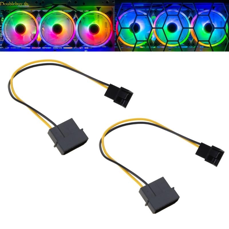 Doublebuy 3-Pin to 4-Pin Molex Pass-Through Fan Power Adapter Cable ...