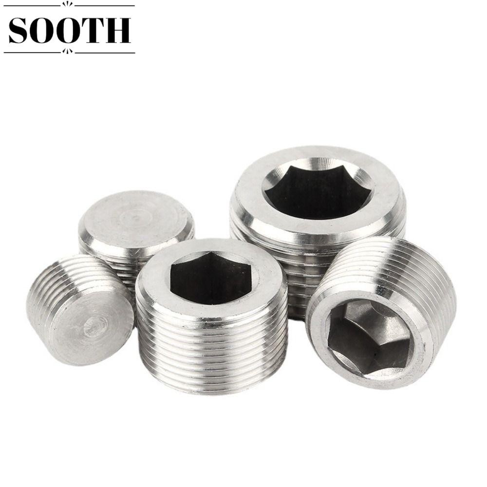 SOOTH Hex Thread Socket Cap, Silver 304 สแตนเลสชายเกลียวปลั๊กหกเหลี่ยม ...