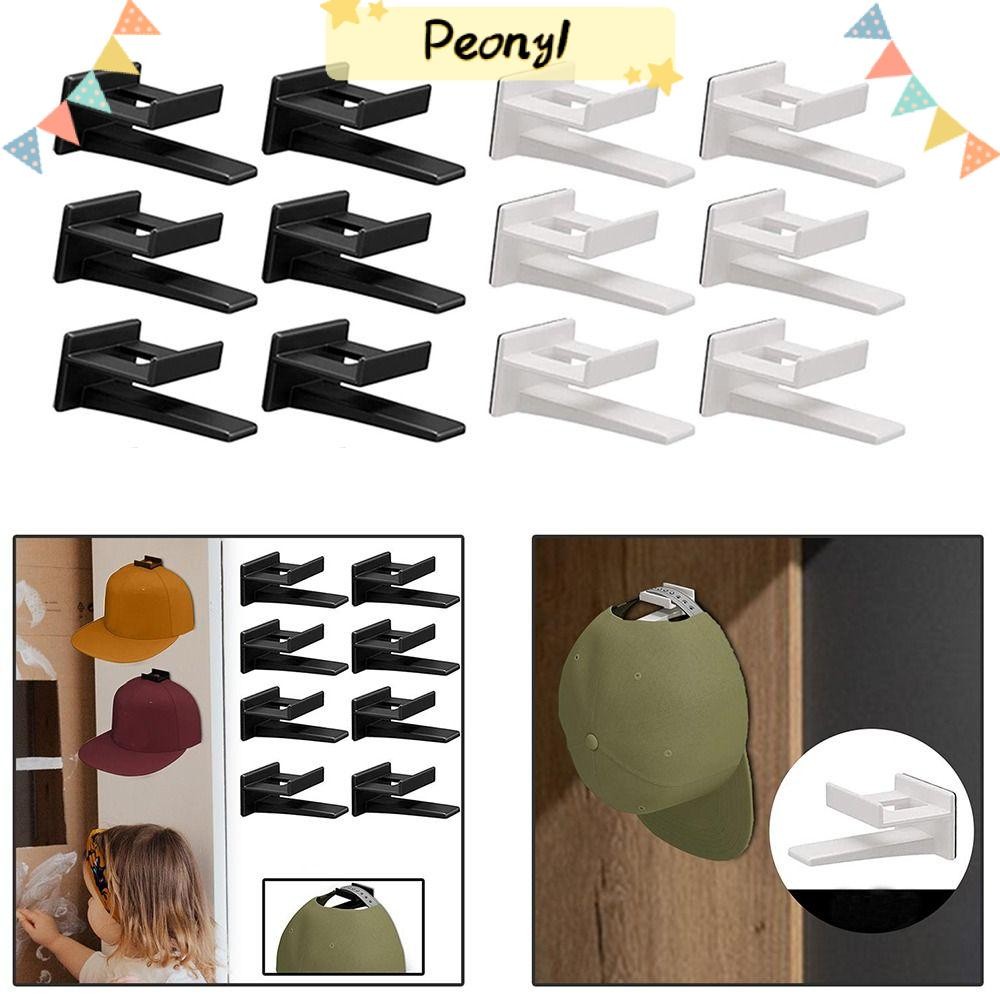 Pdony 5 ชิ้นเบสบอลหมวกแร็คประตูแขวน Organizer Self กาว Sticky Rack หมวก ...
