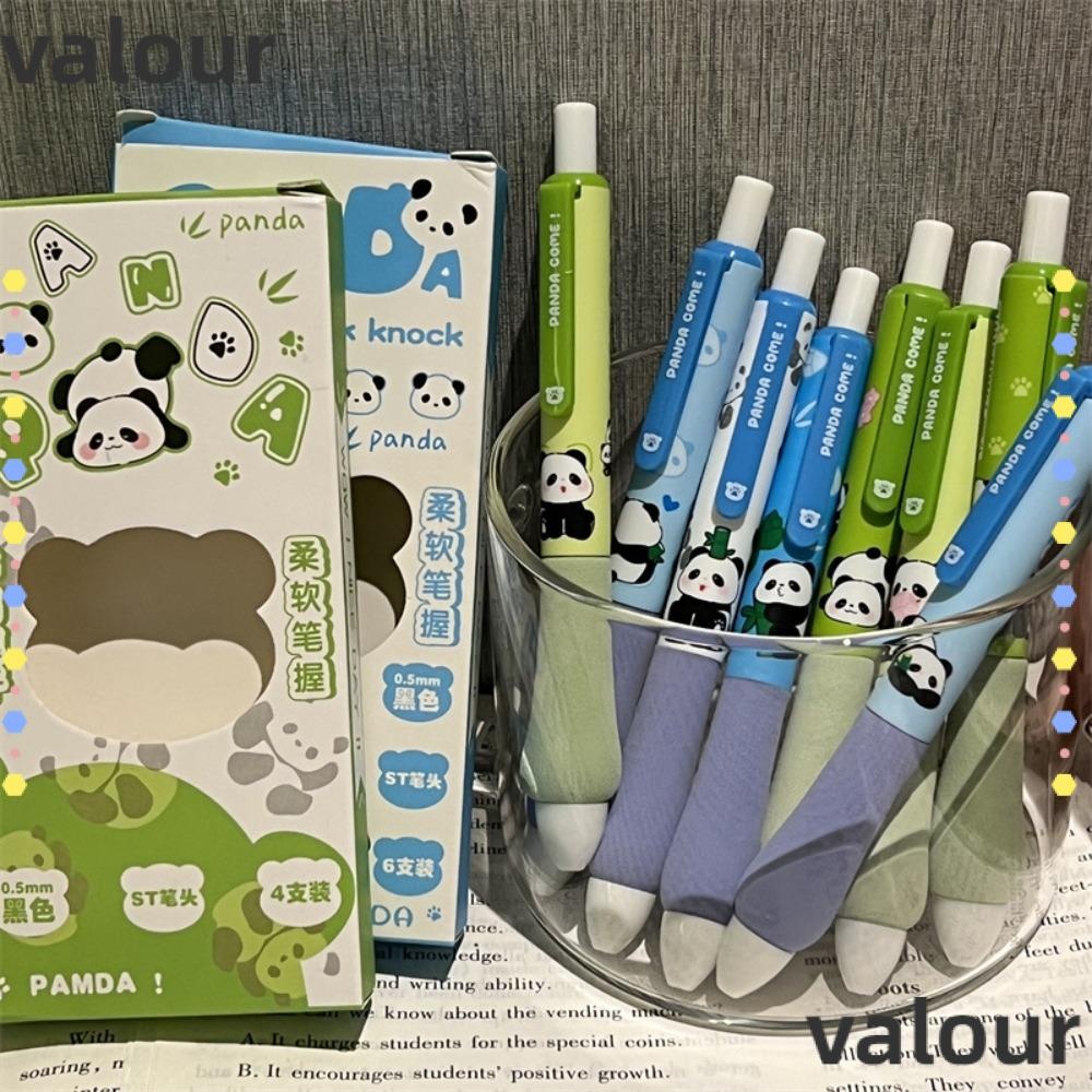 Valour 4 ชิ้น/กล่อง Panda Neutral ปากกา, กดประเภท 0.5 มม.หมึกสีดําปากกา ...