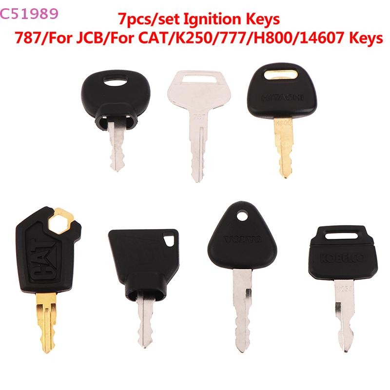 [kaan] 7 ชิ้น/เซ็ตคีย์จุดระเบิด Excavator Construction Machinery Key ...