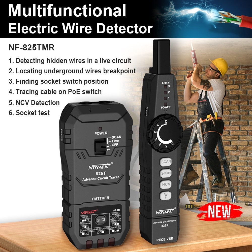 NOYAFA NF-825 Underground Cable Locator with Alligator Clip Anti ...